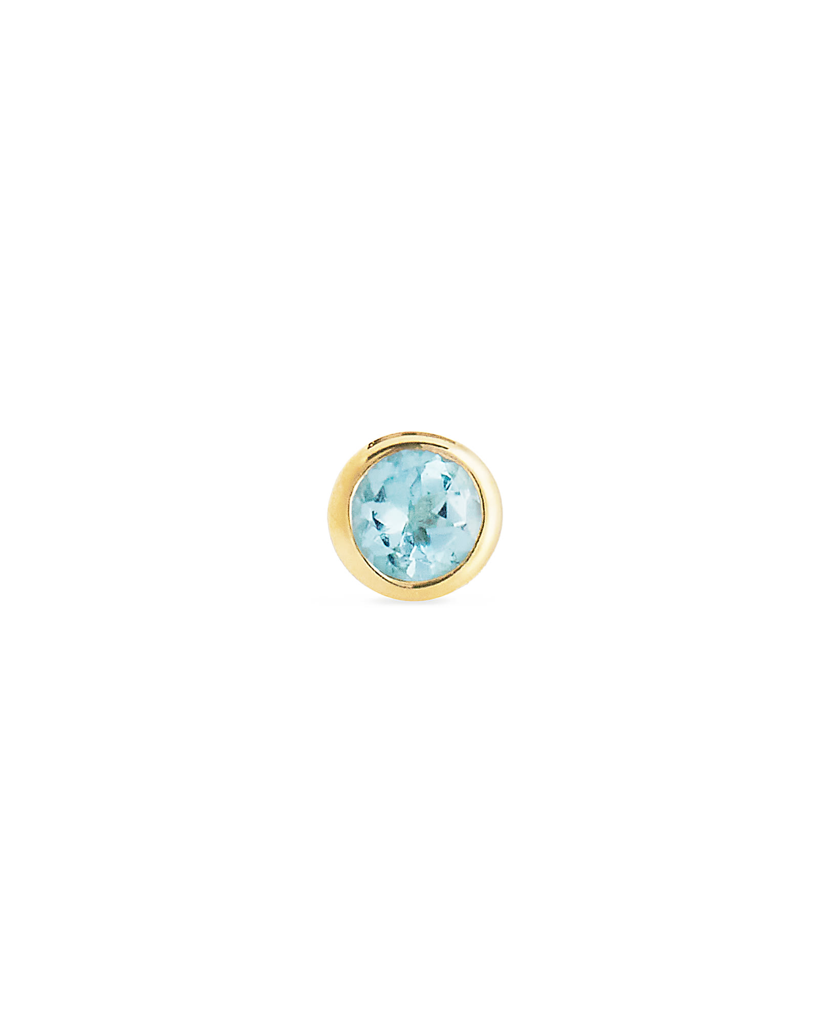 Iva 18k Yellow Gold Vermeil Single Stud Earring in Swiss Blue Topaz